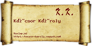 Kácsor Károly névjegykártya